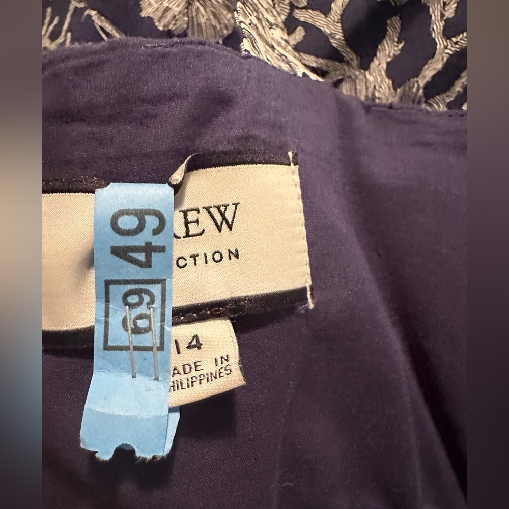 J. Crew Navy/White Ratti Seashell print 14 EUC - Picture 10 of 13